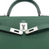 HERMES KELLY 28 SELLIER VERT MOYEN VEAU MADAME HAND SHOULDER BAG W PALLADIUM HARDWARE 90310301