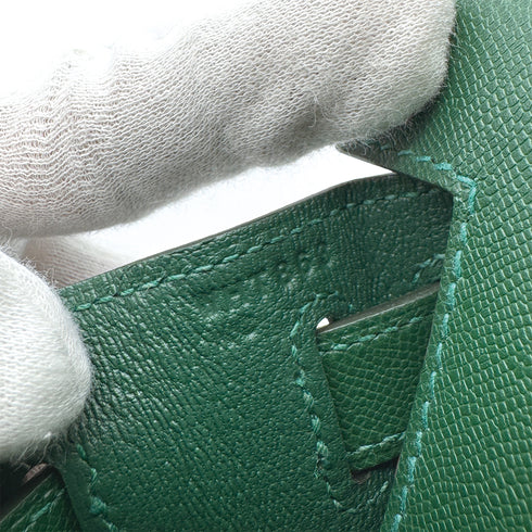 HERMES KELLY 28 SELLIER VERT MOYEN VEAU MADAME HAND SHOULDER BAG W PALLADIUM HARDWARE 90310301