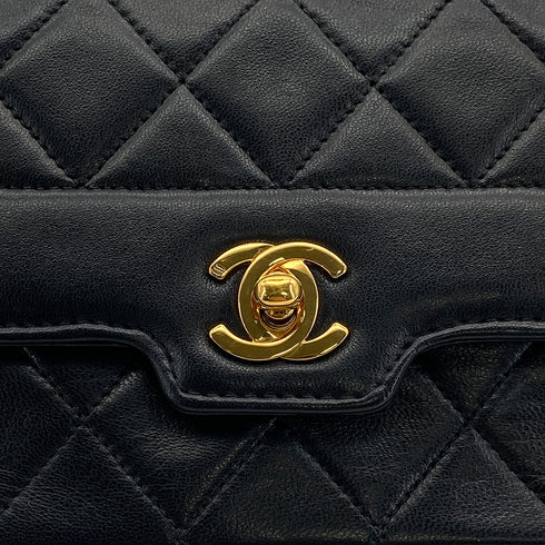 VINTAGE CHANEL MATELASSE BIJOU CHAIN SHOULDER BAG BLACK LAMB SKIN GOLD HARDWARE 90310306 - PURPOSE