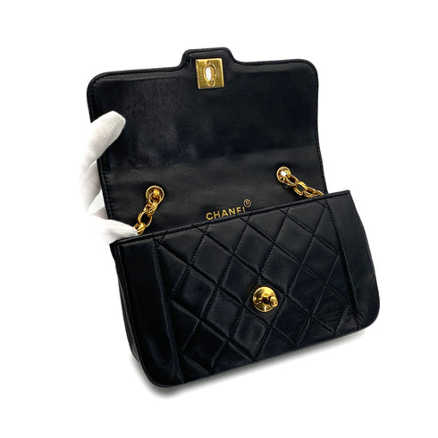 VINTAGE CHANEL MATELASSE BIJOU CHAIN SHOULDER BAG BLACK LAMB SKIN GOLD HARDWARE 90310306 - PURPOSE
