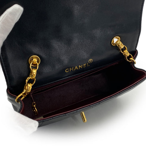 VINTAGE CHANEL MATELASSE BIJOU CHAIN SHOULDER BAG BLACK LAMB SKIN GOLD HARDWARE 90310306 - PURPOSE