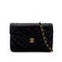 VINTAGE CHANEL PARIS LIMITED EDITION MATELASSE CHAIN SHOULDER BAG BLACK LAMB SKIN GOLD HARDWARE 90310308