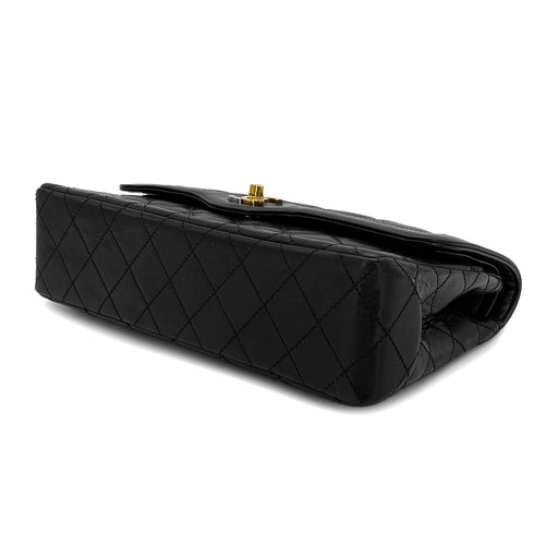 VINTAGE CHANEL PARIS LIMITED EDITION MATELASSE CHAIN SHOULDER BAG BLACK LAMB SKIN GOLD HARDWARE 90310309