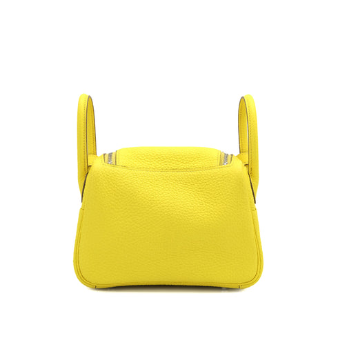 HERMES LINDY MINI LIME TAURILLON CLEMENCE SHOULDER BAG U PALLADIUM HARDWARE 90310310 - PURPOSE