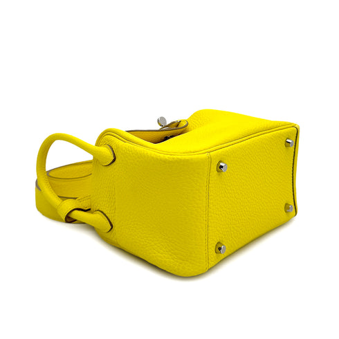 HERMES LINDY MINI LIME TAURILLON CLEMENCE SHOULDER BAG U PALLADIUM HARDWARE 90310310 - PURPOSE