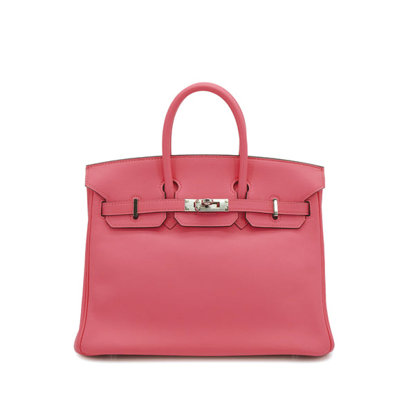 HERMES BIRKIN 25 ROSE AZALEE SWIFT HAND BAG A PALLADIUM HARDWARE 90310311