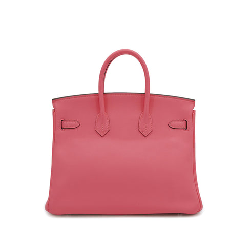 HERMES BIRKIN 25 ROSE AZALEE SWIFT HAND BAG A PALLADIUM HARDWARE 90310311