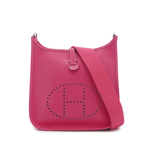HERMES EVELYNE PM ROSE TRYIEN EPSOM SHOULDER BAG □O 90310312