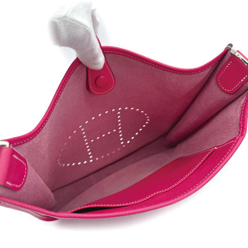 HERMES EVELYNE PM ROSE TRYIEN EPSOM SHOULDER BAG □O 90310312
