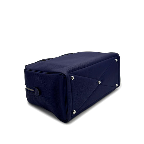 HERMES VICTORIA 2 35 FOURRE TOUT BLEU ENCRE TAURILLON CLEMENCE HAND BAG C PALLADIUM HARDWARE 90310313 - PURPOSE
