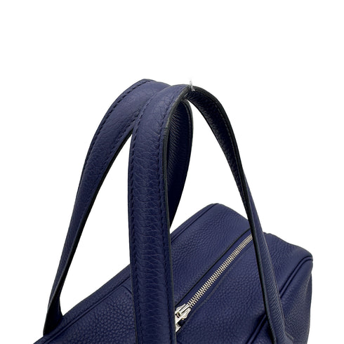 HERMES VICTORIA 2 35 FOURRE TOUT BLEU ENCRE TAURILLON CLEMENCE HAND BAG C PALLADIUM HARDWARE 90310313 - PURPOSE