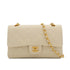 VINTAGE CHANEL CLASSIC FLAP MEDIUM CHAIN SHOULDER BAG LIGHT BEIGE LAMB SKIN GOLD HARDWARE 90310314 - PURPOSE