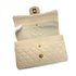 VINTAGE CHANEL CLASSIC FLAP MEDIUM CHAIN SHOULDER BAG LIGHT BEIGE LAMB SKIN GOLD HARDWARE 90310314 - PURPOSE