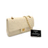 VINTAGE CHANEL CLASSIC FLAP MEDIUM CHAIN SHOULDER BAG LIGHT BEIGE LAMB SKIN GOLD HARDWARE 90310314 - PURPOSE