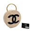 CHANEL VINTAGE ROUND VANITY HAND BAG BEIGE BLACK ENAMEL 90310318 - PURPOSE