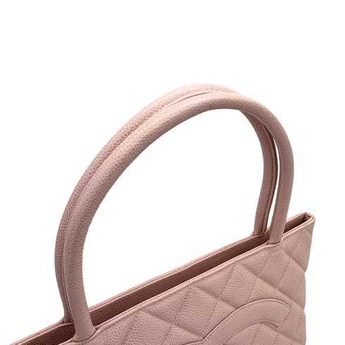 VINTAGE CHANEL MEDALLION TOTE BAG PINK CAVIAR SKIN GOLD HARDWARE 90310319 - PURPOSE