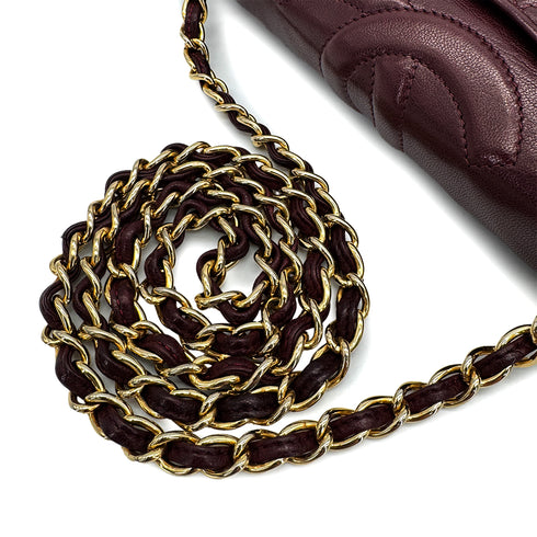 VINTAGE CHANEL MATELASSE CHAIN SHOULDER BAG BORDEAUX LAMB SKIN GOLD HARDWARE 90310321 - PURPOSE
