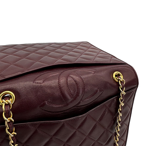 VINTAGE CHANEL MATELASSE CHAIN SHOULDER BAG BORDEAUX LAMB SKIN GOLD HARDWARE 90310321 - PURPOSE