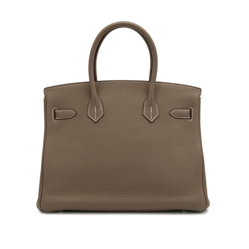 HERMES BIRKIN 30 ETOUPE TOGO HAND BAG R PALLADIUM HARDWARE 90310322 - PURPOSE