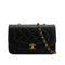 VINTAGE CHANEL DIANA SMALL CHAIN SHOULDER BAG BLACK LAMB SKIN GOLD HARDWARE 90310323