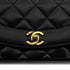 VINTAGE CHANEL DIANA SMALL CHAIN SHOULDER BAG BLACK LAMB SKIN GOLD HARDWARE 90310323