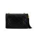 VINTAGE CHANEL MATELASSE FRINGE CHAIN SHOULDER BAG BLACK LAMB SKIN GOLD HARDWARE 90310329