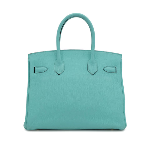HERMES BIRKIN 30 BLUE ATOLL TOGO HAND BAG T GOLD HARDWARE 90310334 - PURPOSE