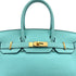 HERMES BIRKIN 30 BLUE ATOLL TOGO HAND BAG T GOLD HARDWARE 90310334 - PURPOSE