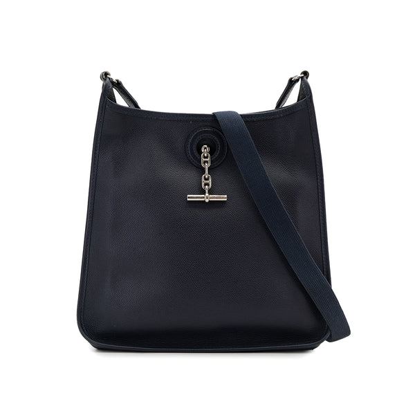 HERMES VESPA PM BLUE INDIGO VEAU EPSOM SHOULDER BAG 2004 SQUARE H PALLADIUM HARDWARE 90310337 - PURPOSE