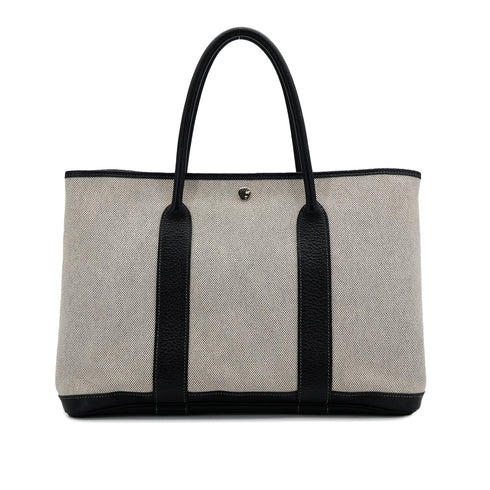 HERMES GARDEN PARTY 36 PM ECRU BLACK TOILE H TOTE BAG □J 90310339 - PURPOSE