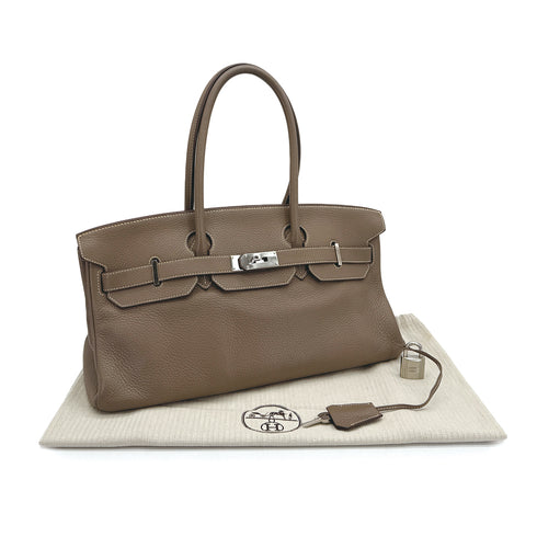 HERMES SHOULDER BIRKIN 42 ETOUPE TOGO HAND BAG □M PALLADIUM HARDWARE 90310330 - PURPOSE