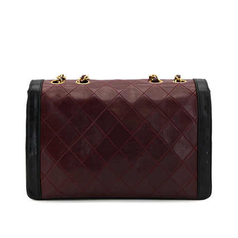 VINTAGE CHANEL MATELASSE CHAIN SHOULDER BAG BORDEAUX BLACK LAMB SKIN GOLD HARDWARE 90310341 - PURPOSE