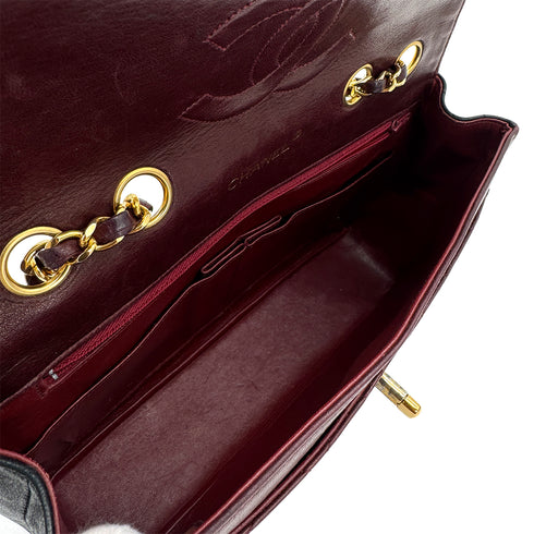 VINTAGE CHANEL MATELASSE CHAIN SHOULDER BAG BORDEAUX BLACK LAMB SKIN GOLD HARDWARE 90310341 - PURPOSE