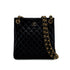 VINTAGE CHANEL PARIS LIMITED EDITION MATELASSE CHAIN SHOULDER BAG BLACK LAMB SKIN GOLD HARDWARE 90310342 - PURPOSE