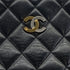 VINTAGE CHANEL PARIS LIMITED EDITION MATELASSE CHAIN SHOULDER BAG BLACK LAMB SKIN GOLD HARDWARE 90310342 - PURPOSE