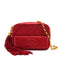 CHANEL VINTAGE COCO BALL MATELASSE BIJOU CHAIN SHOULDER BAG FRINGE RED LAMB SKIN 90310344 - PURPOSE