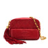 CHANEL VINTAGE COCO BALL MATELASSE BIJOU CHAIN SHOULDER BAG FRINGE RED LAMB SKIN 90310344 - PURPOSE