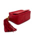 CHANEL VINTAGE COCO BALL MATELASSE BIJOU CHAIN SHOULDER BAG FRINGE RED LAMB SKIN 90310344 - PURPOSE