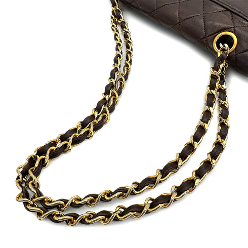 VINTAGE CHANEL MATELASSE CHAIN SHOULDER BAG BROWN LAMB SKIN GOLD HARDWARE 90310345 - PURPOSE