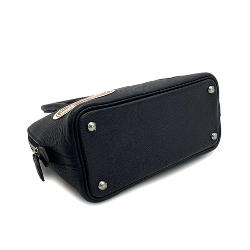 HERMES MINI BOLIDE 1923 PIQUE COLLE BLACK CHEVRE HAND SHOULDER BAG W PALLADIUM HARDWARE 90310824 - PURPOSE