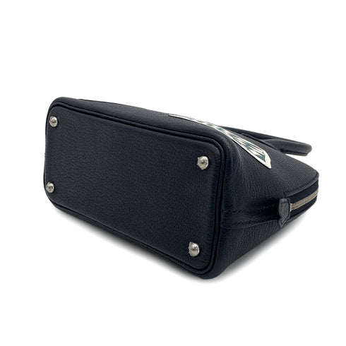 HERMES MINI BOLIDE 1923 PIQUE COLLE BLACK CHEVRE HAND SHOULDER BAG W PALLADIUM HARDWARE 90310824 - PURPOSE
