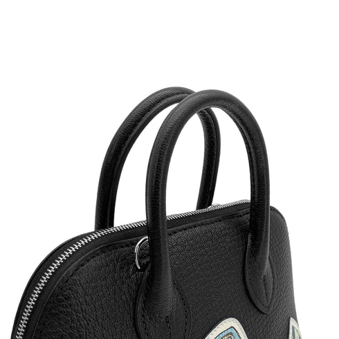 HERMES MINI BOLIDE 1923 PIQUE COLLE BLACK CHEVRE HAND SHOULDER BAG W PALLADIUM HARDWARE 90310824 - PURPOSE
