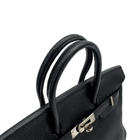 HERMES BIRKIN 25 BLACK TOGO HAND BAG 2010 SQUARE N PALLADIUM HARDWARE 90310826 - PURPOSE