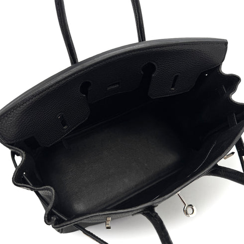 HERMES BIRKIN 25 BLACK TOGO HAND BAG 2010 SQUARE N PALLADIUM HARDWARE 90310826 - PURPOSE