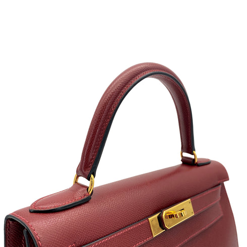 HERMES KELLY 28 SELLIER ROUGE H COUCHVEL HAND SHOULDER BAG 1998 SQUARE B GOLD HARDWARE 90310830 - PURPOSE