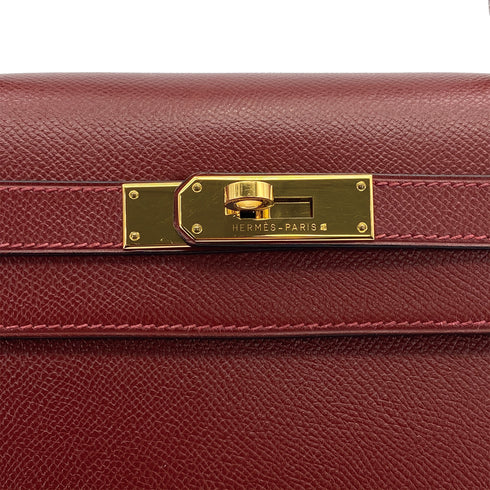 HERMES KELLY 28 SELLIER ROUGE H COUCHVEL HAND SHOULDER BAG 1998 SQUARE B GOLD HARDWARE 90310830 - PURPOSE