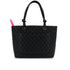 CHANEL CAMBON LINE COCOMARK TOTE BAG BLACK PINK ENAMEL LEATHER 90310831 - PURPOSE