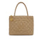 VINTAGE CHANEL MEDALLION TOTE BAG BEIGE CAVIAR SKIN GOLD HARDWARE 90310834