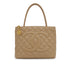 VINTAGE CHANEL MEDALLION TOTE BAG BEIGE CAVIAR SKIN GOLD HARDWARE 90310834