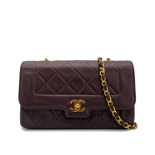 VINTAGE CHANEL MATELASSE CHAIN SHOULDER BAG BROWN LAMB SKIN GOLD HARDWARE 90310836 - PURPOSE